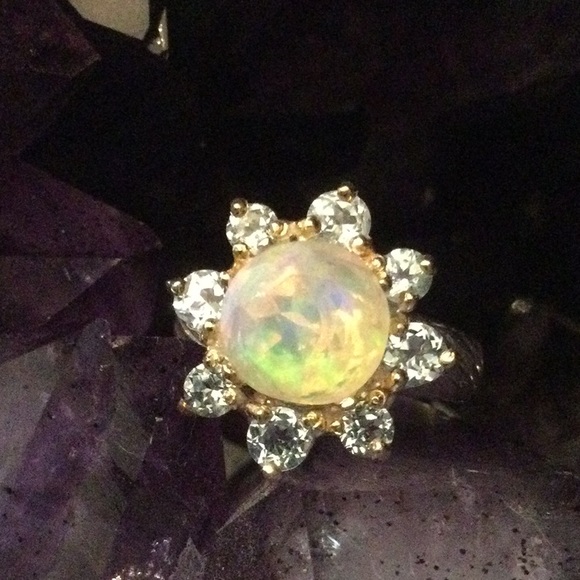 Unbelievable Genuine Natural Fiery Opal Ring - Picture 8 of 10
